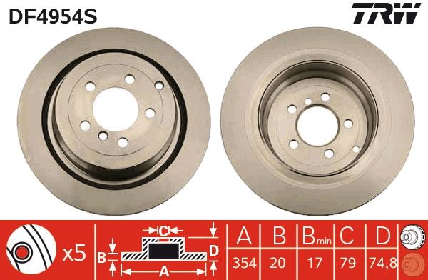 Tarcza hamulcowa TRW DF4954S