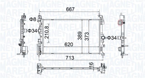 Chłodnica, układ chłodzenia silnika MAGNETI MARELLI 350213209300