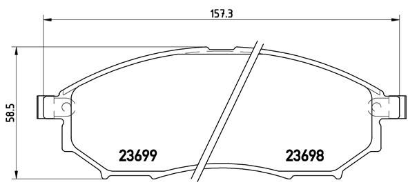 Zestaw klocków hamulcowych, hamulce tarczowe BREMBO P 56 058
