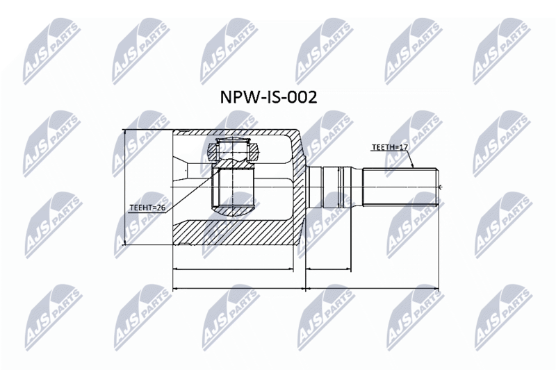 Zestaw przegubu, wał napędowy NTY NPW-IS-002
