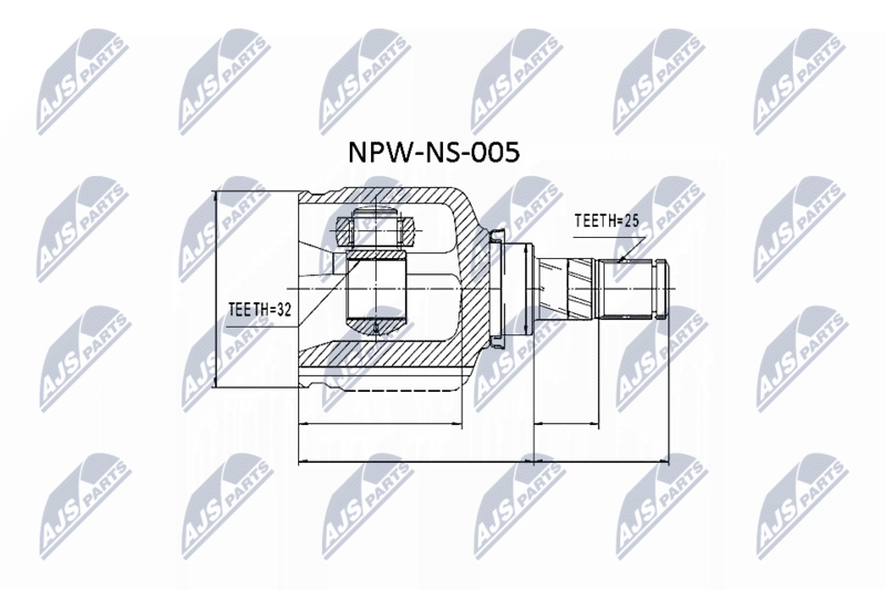 Zestaw przegubu, wał napędowy NTY NPW-NS-005