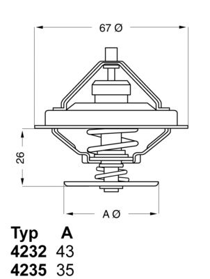 Termostat, płyn chłodzący WAHLER 4235.80D
