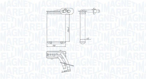 Wymiennik ciepła, ogrzewanie wnętrza MAGNETI MARELLI 350218447000