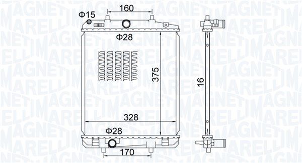 Chłodnica, układ chłodzenia silnika MAGNETI MARELLI 350213203100