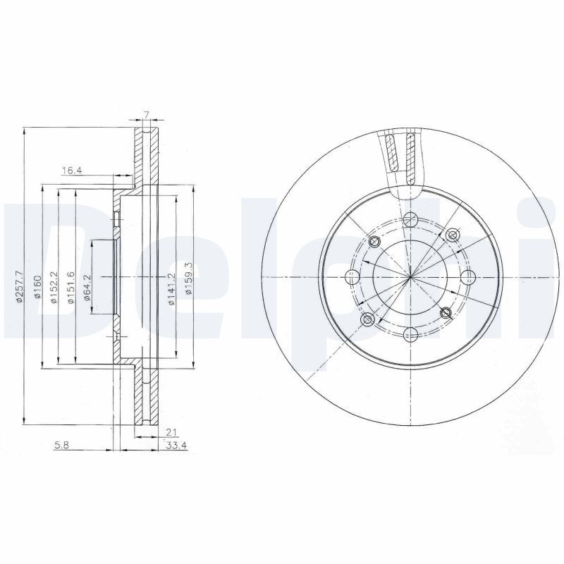 Tarcza hamulcowa DELPHI BG4148C