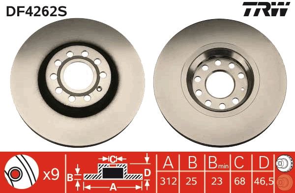 Tarcza hamulcowa TRW DF4262S