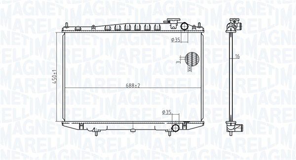 Chłodnica, układ chłodzenia silnika MAGNETI MARELLI 350213174500