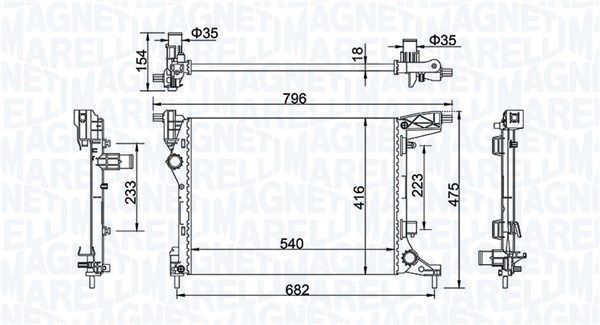 Chłodnica, układ chłodzenia silnika MAGNETI MARELLI 350213203300
