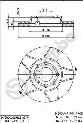 Tarcza hamulcowa BREMBO 09.5285.75