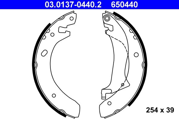 Zestaw szczęk hamulcowych ATE 03.0137-0440.2