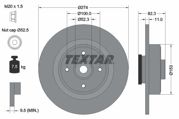 Tarcza hamulcowa TEXTAR 92141403