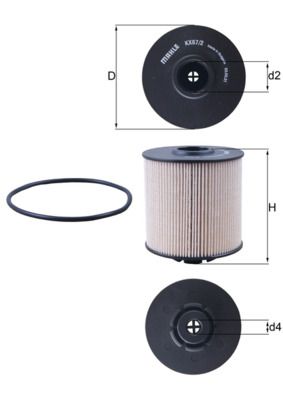 Filtr paliwa MAHLE KX67/2D