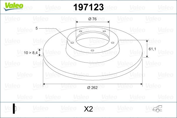 Tarcza hamulcowa VALEO 197123