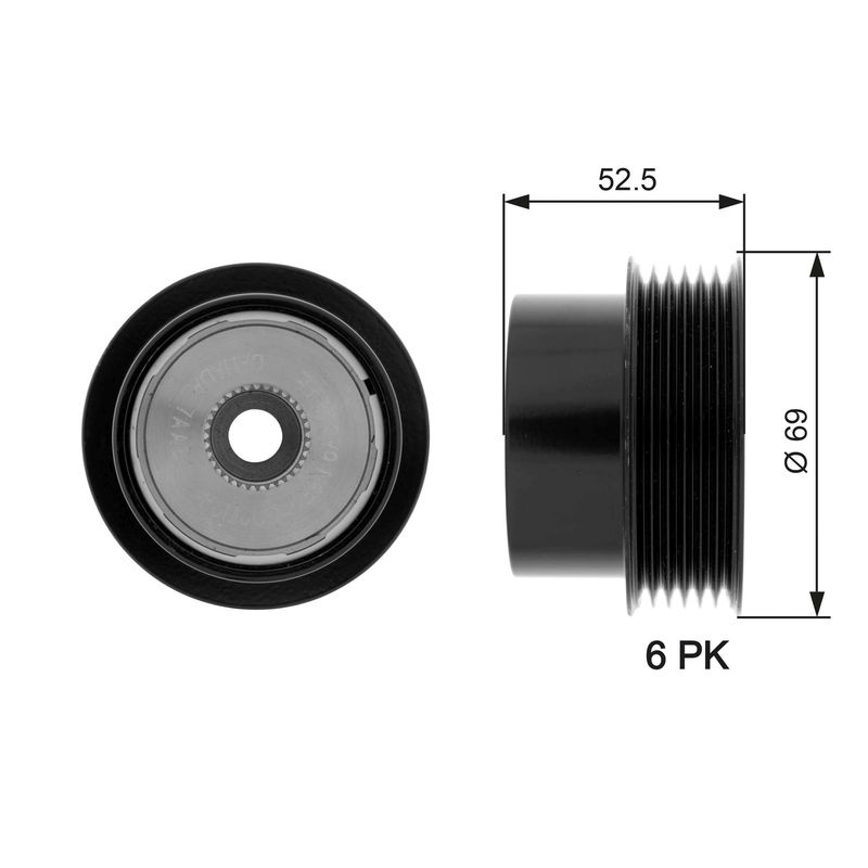 Alternator - sprzęgło jednokierunkowe GATES OAP7101
