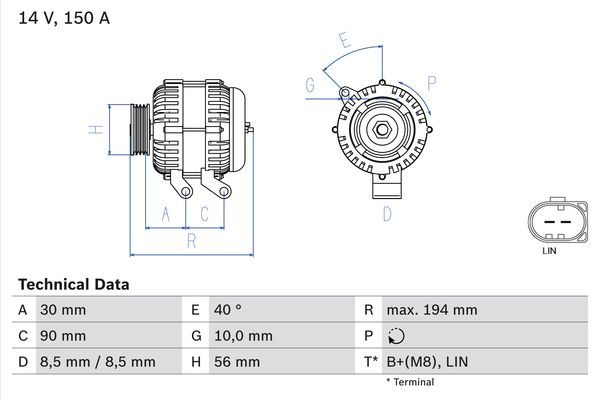 Alternator BOSCH 0 986 082 560