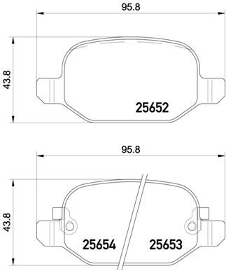 Zestaw klocków hamulcowych, hamulce tarczowe BREMBO P 23 150