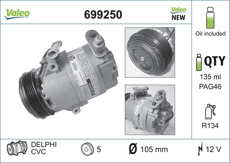 Sprężarka, klimatyzacja VALEO 699250