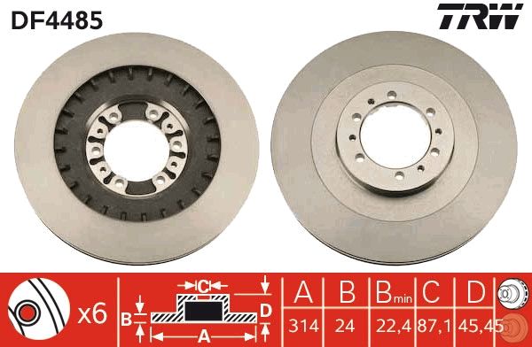 Tarcza hamulcowa TRW DF4485