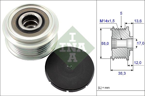 Alternator - sprzęgło jednokierunkowe INA 535018410