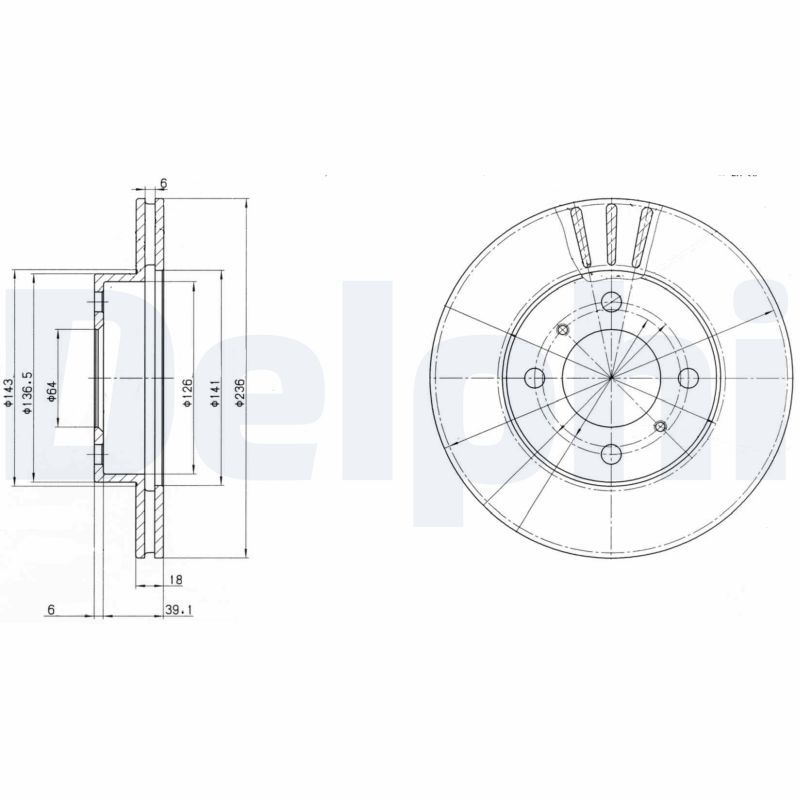 Tarcza hamulcowa DELPHI BG2810