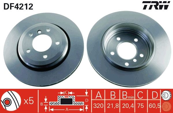 Tarcza hamulcowa TRW DF4212