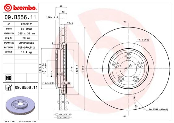 Tarcza hamulcowa BREMBO 09.B556.11
