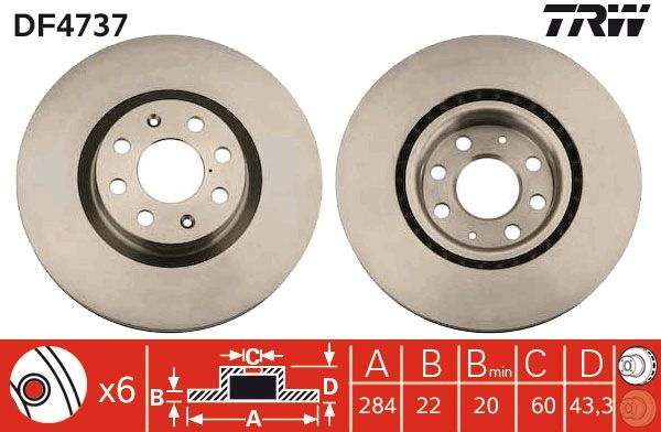 Tarcza hamulcowa TRW DF4737