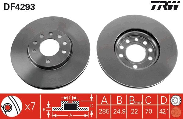 Tarcza hamulcowa TRW DF4293