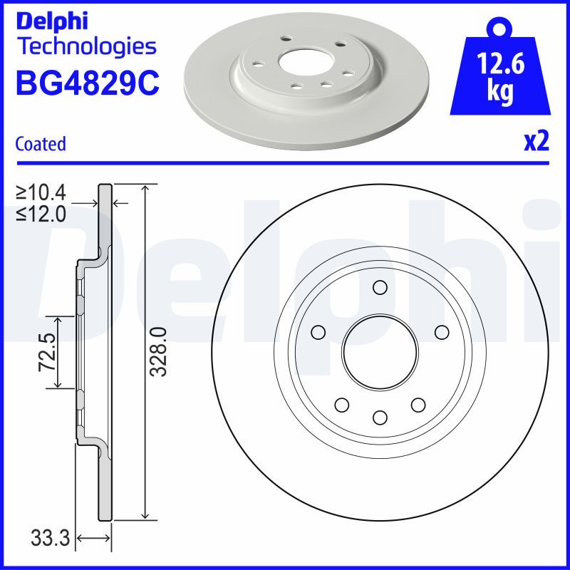 Tarcza hamulcowa DELPHI BG4829C