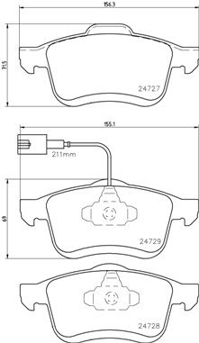 Zestaw klocków hamulcowych, hamulce tarczowe BREMBO P 23 130