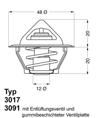 Termostat, płyn chłodzący WAHLER 3017.92D2