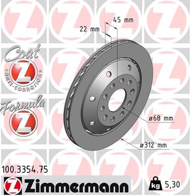 Tarcza hamulcowa ZIMMERMANN 100.3354.75