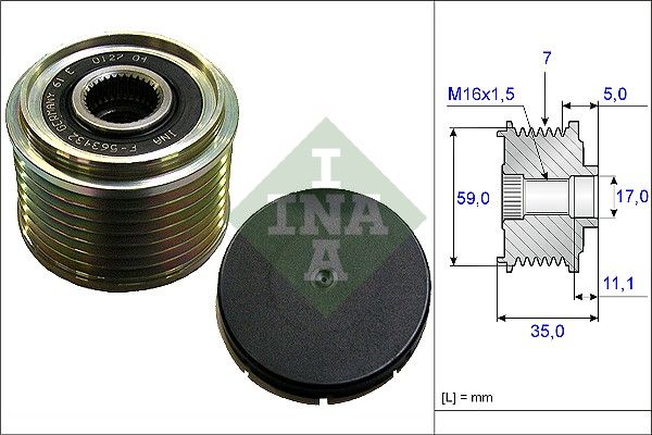 Alternator - sprzęgło jednokierunkowe INA 535015910