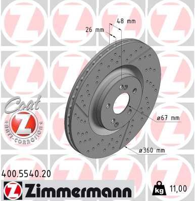 Tarcza hamulcowa ZIMMERMANN 400.5540.20