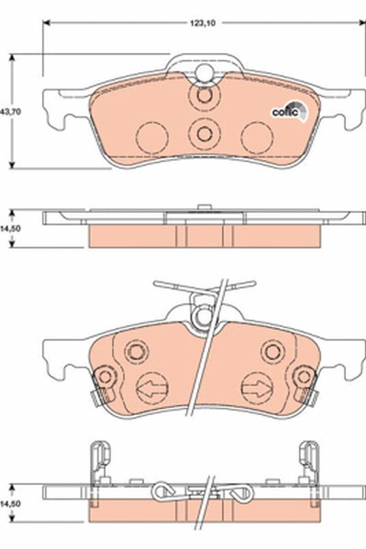 Zestaw klocków hamulcowych, hamulce tarczowe TRW GDB3458