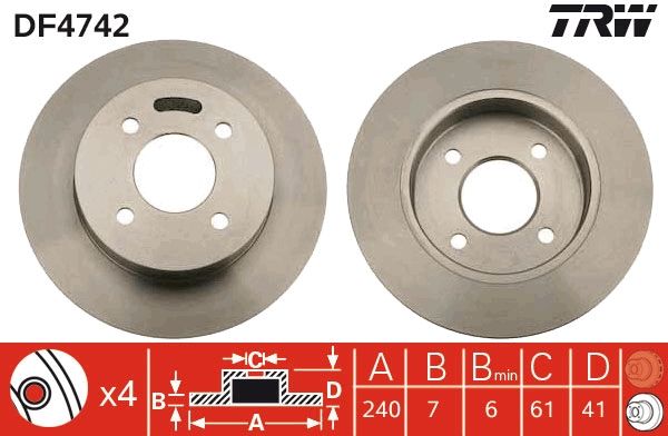 Tarcza hamulcowa TRW DF4742