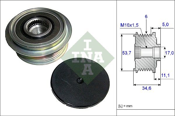 Alternator - sprzęgło jednokierunkowe INA 535012510