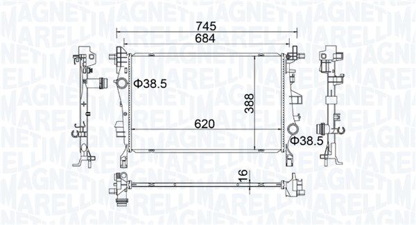 Chłodnica, układ chłodzenia silnika MAGNETI MARELLI 350214400000