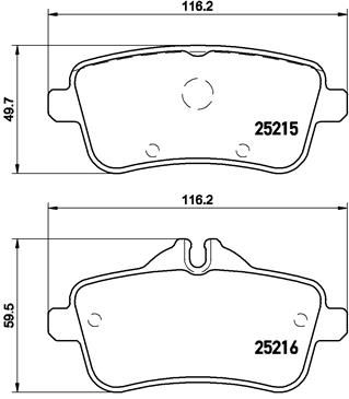 Zestaw klocków hamulcowych, hamulce tarczowe BREMBO P 50 101