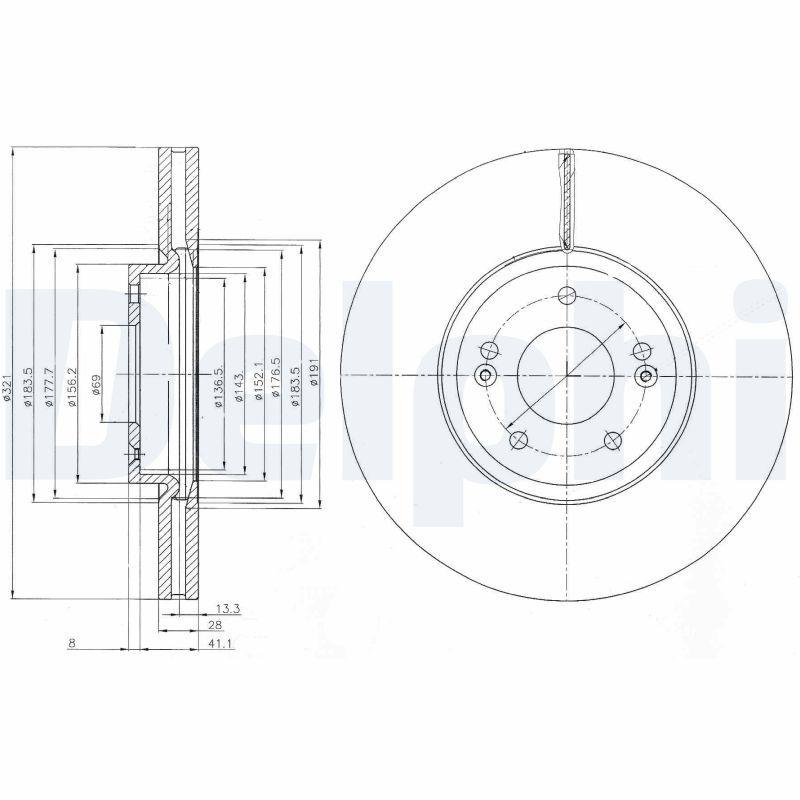 Tarcza hamulcowa DELPHI BG9056C