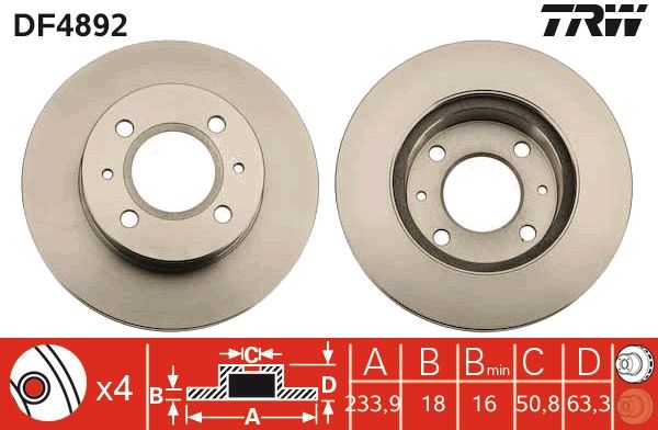 Tarcza hamulcowa TRW DF4892