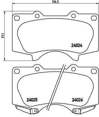 Zestaw klocków hamulcowych, hamulce tarczowe BREMBO P 83 102