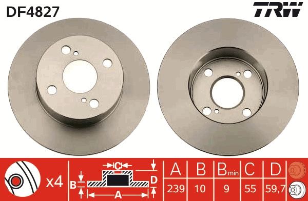 Tarcza hamulcowa TRW DF4827