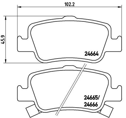 Zestaw klocków hamulcowych, hamulce tarczowe BREMBO P 83 080