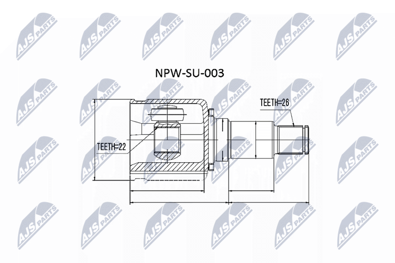 Zestaw przegubu, wał napędowy NTY NPW-SU-003