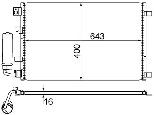 Skraplacz, klimatyzacja MAHLE AC604001S