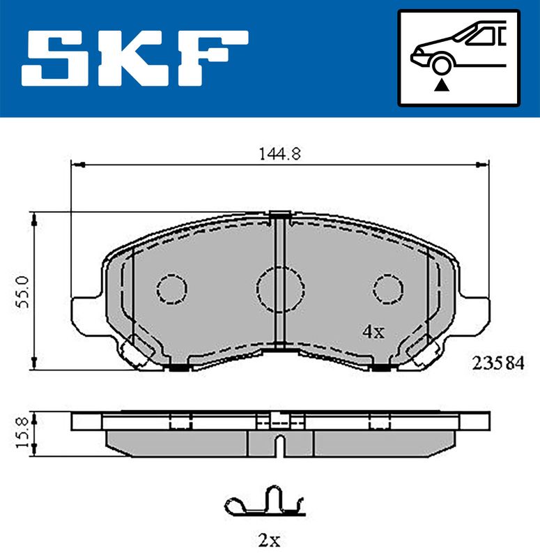 Zestaw klocków hamulcowych, hamulce tarczowe SKF VKBP80169A