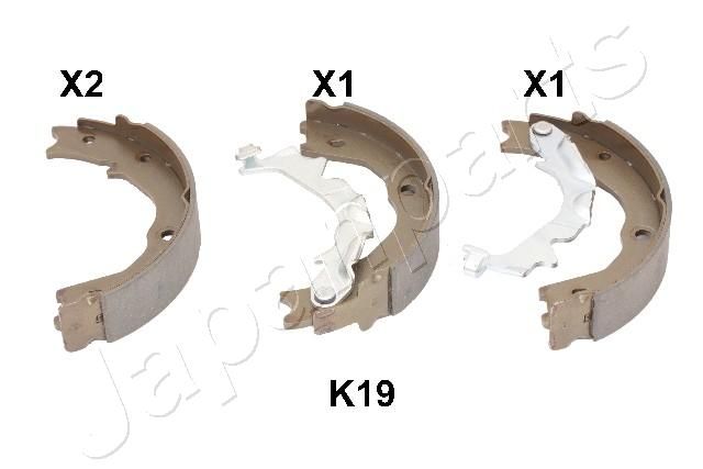 Zestaw szczęk hamulcowych, hamulec postojowy JAPANPARTS GF-K19AF