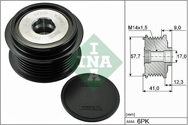 Alternator - sprzęgło jednokierunkowe INA 535031310
