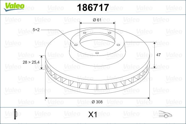 Tarcza hamulcowa VALEO 186717